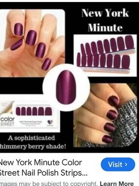 Color Street New York Minute Color Street Nail Polish Strips  FMS084 purple plum